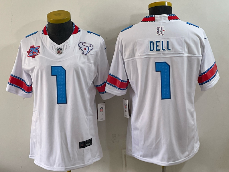 Women Houston Texans #1 Dell white 2026 Nike NFL Jersey 0915002
